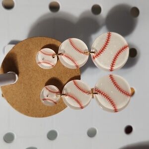 Glitter Baseball earrings